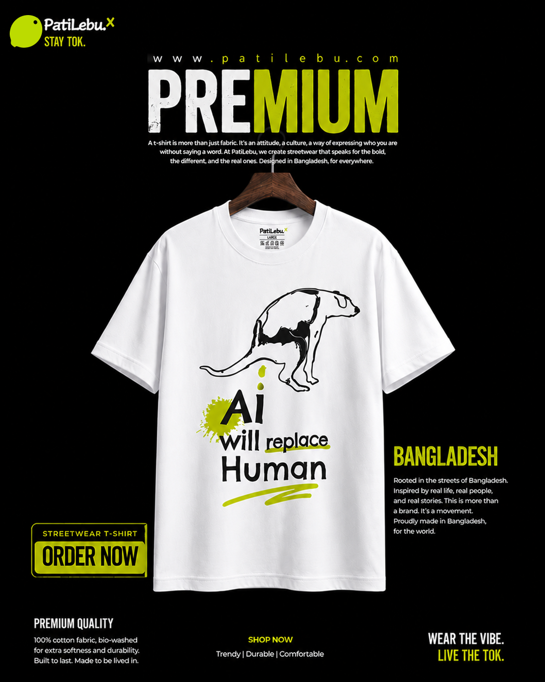 PatiLebu AI Will Replace Human T-Shirt | Future vs Human