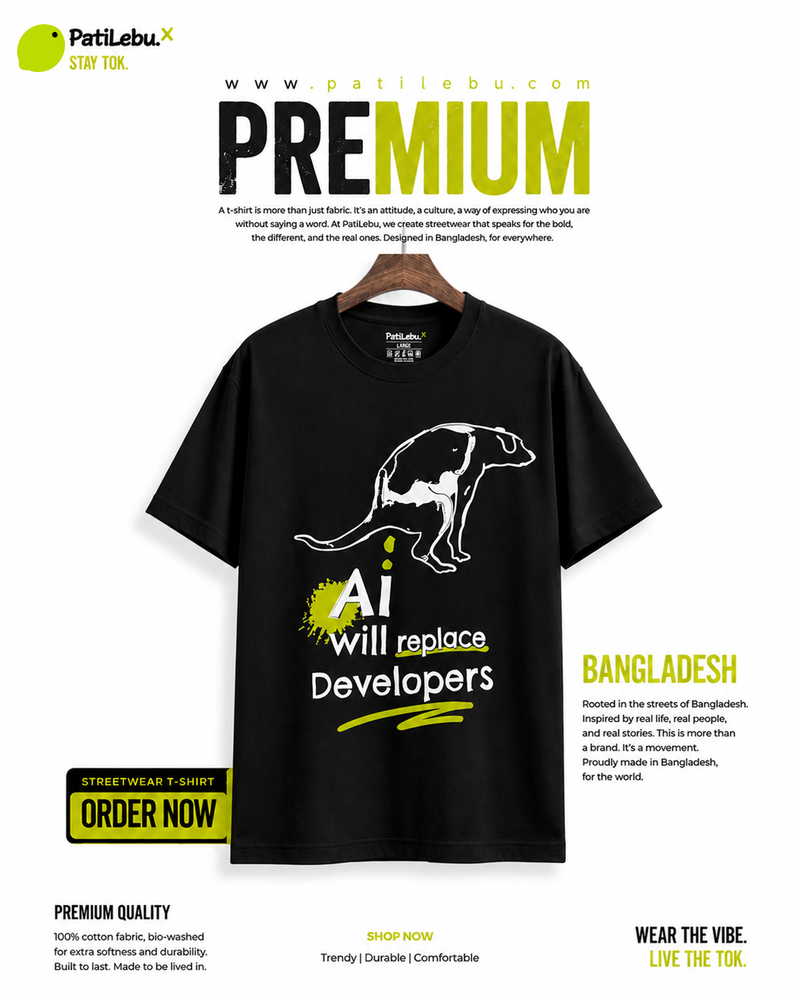 AI will replace developer Tshirt - PatiLebu
