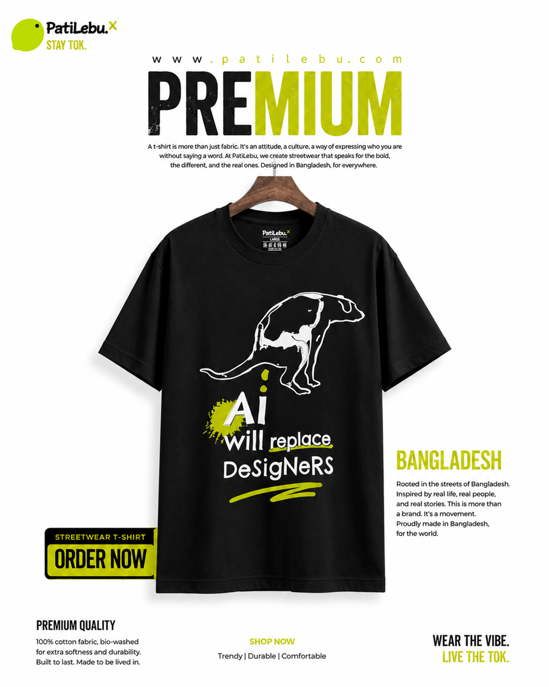 AI Will Replace Designers T-Shirt - PatiLebu view 2